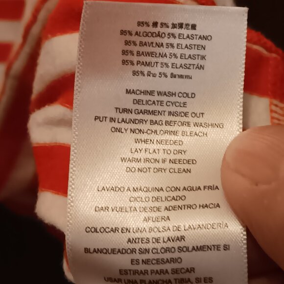 MICHAEL Michael Kors plus size women's shoulder zipper orange & white T-shirt 3X - Picture 12 of 13